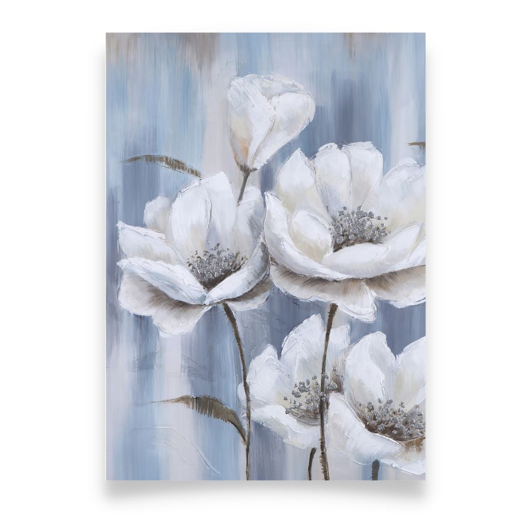 Abstract Blue Floral Oil Painting Art Painting Poster