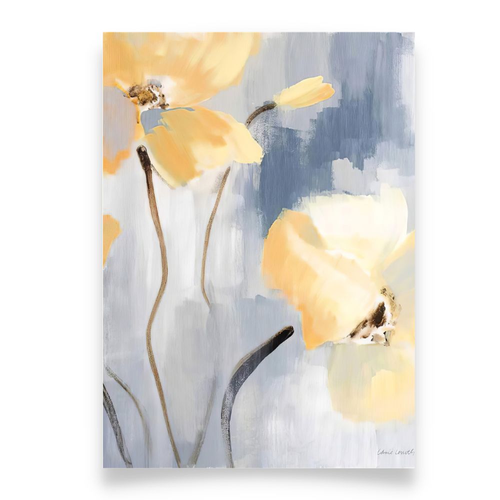 Yellow Blue  Floral Oil Painting Art Painting Poster