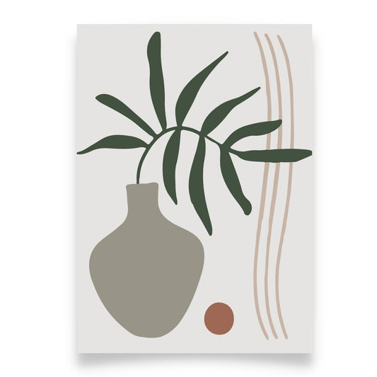 Soft Colored Shapes Abstract Plant No.1 Minimalist Art Poster