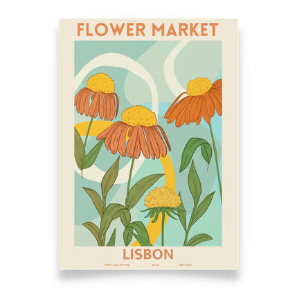 FLOWER MARKET LISBON Art Print Poster