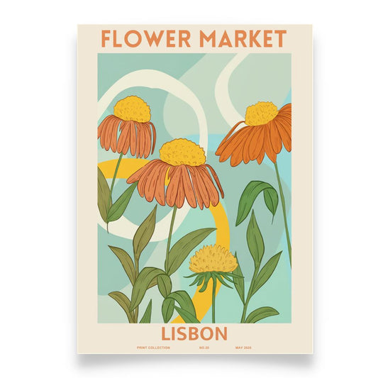 FLOWER MARKET LISBON Art Print Poster