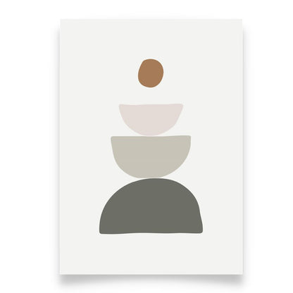 Soft Colored Shapes Abstract No.2 Minimalist Art Poster