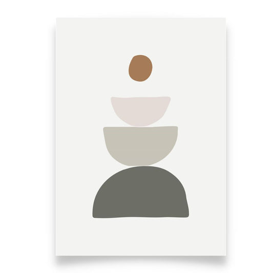 Soft Colored Shapes Abstract No.2 Minimalist Art Poster