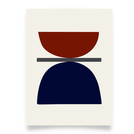 Blue Geometric Minimalist Art Poster