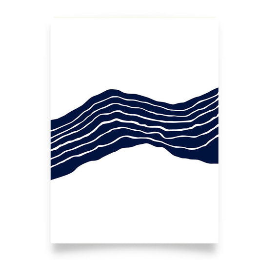 Abstract Blue Stripes No.2 Minimalist Art Poster