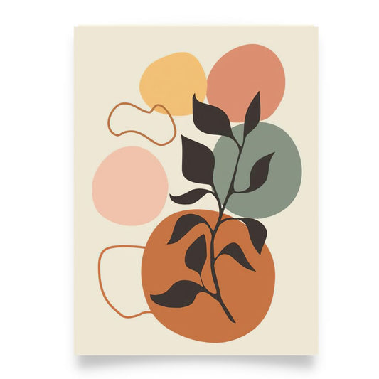 Colorful Abstract Plant No.1 Minimalist Art Poster