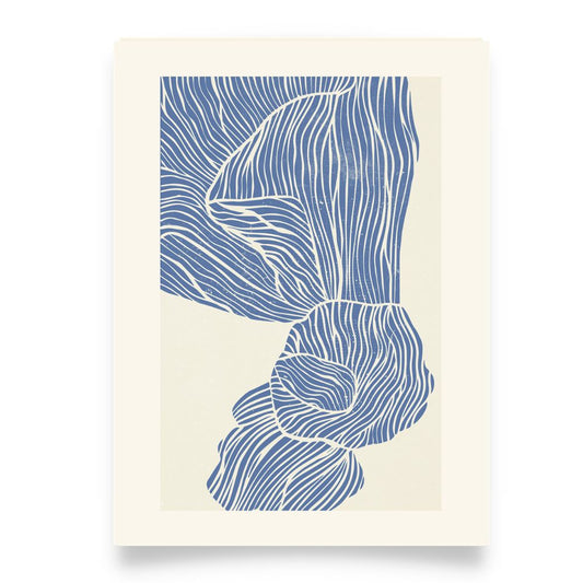 Abstract Blue Stripes No.1 Minimalist Art Poster