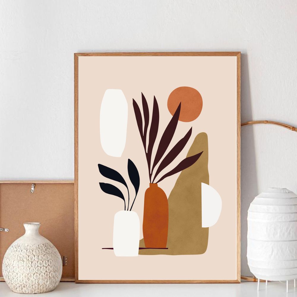 Colorful Abstract Plant No.2 Minimalist Art Poster