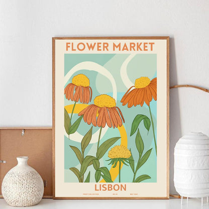 FLOWER MARKET LISBON Art Print Poster