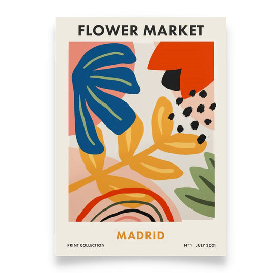 FLOWER MARKET MADRID Art Print Poster