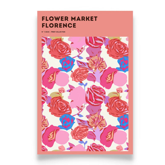 FLOWER MARKET FLORENCE Art Print Poster