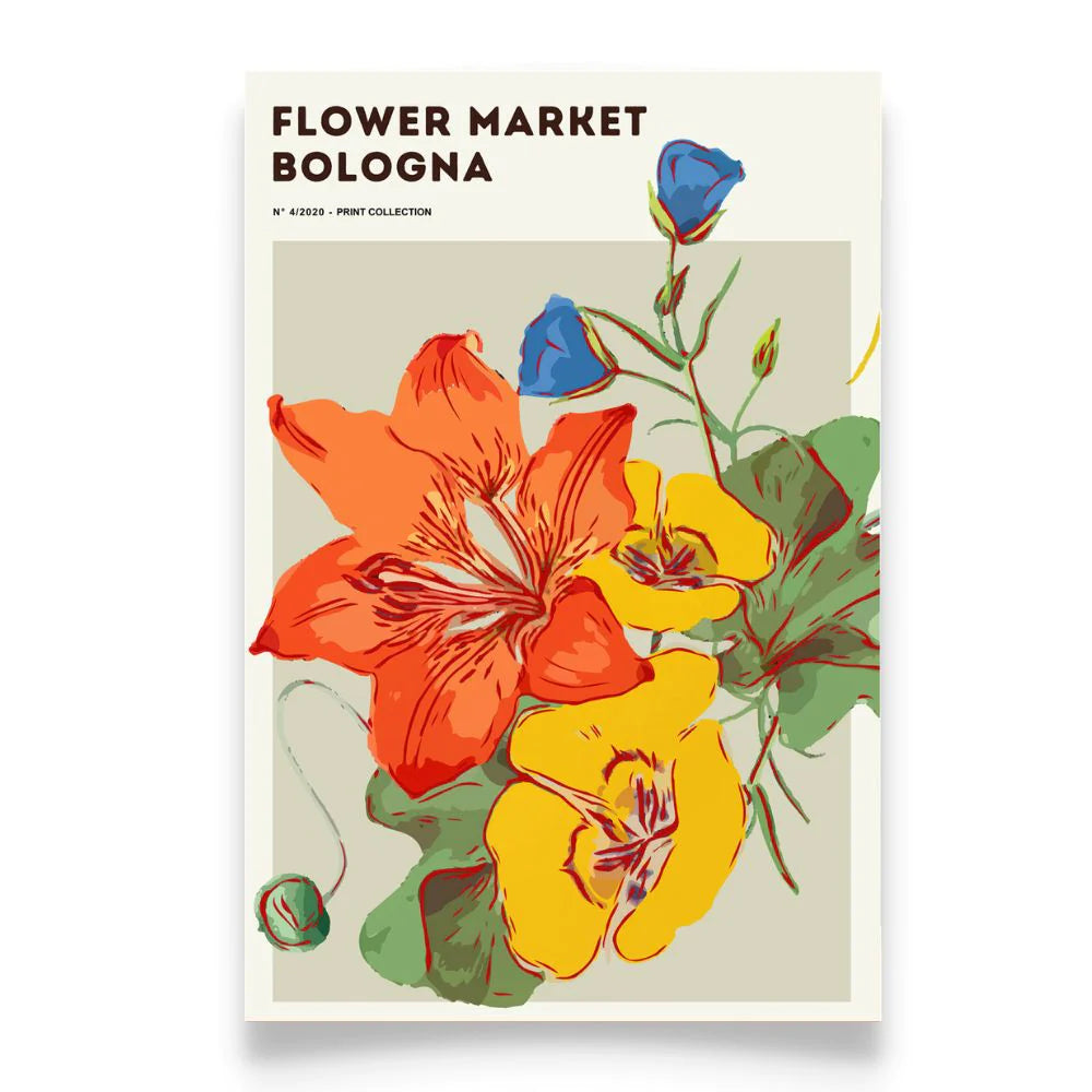 Framed Printed Wall Art FLOWER MARKET HELSINKI Art Print 20-inch 28-inch