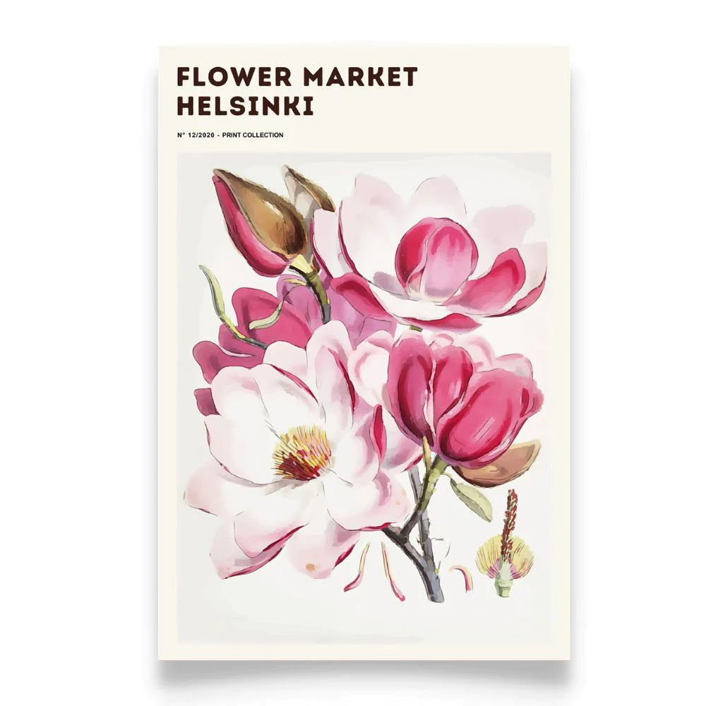 Framed Printed Wall Art FLOWER MARKET HELSINKI Art Print 20-inch 28-inch
