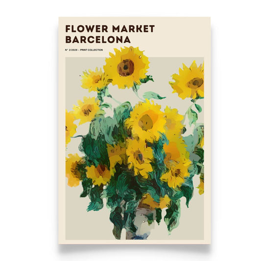FLOWER MARKET BARCELONA Art Print Poster