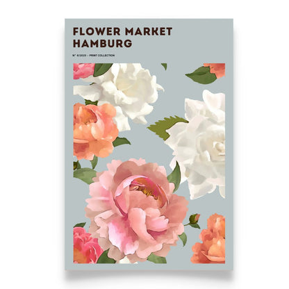 FLOWER MARKET HAMBURG Art Print Poster