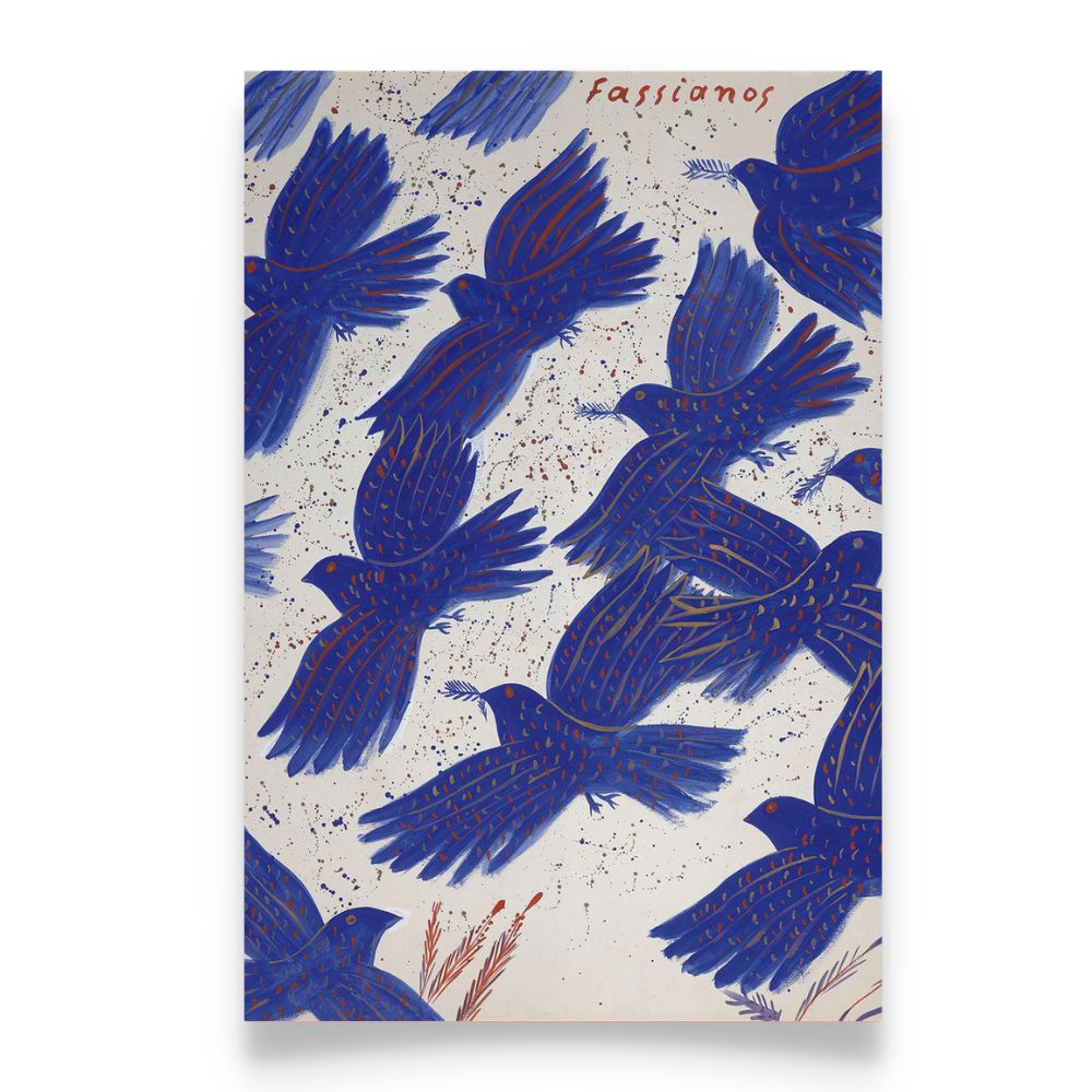 BLUEBIRDS FLY Minimalist Art Poster