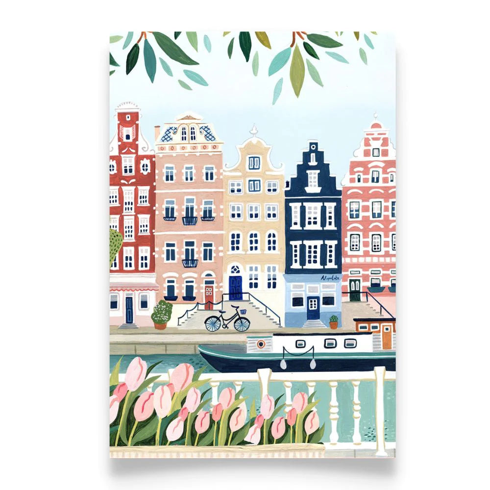 Framed Printed Romantic City No.4 Watercolor Painting Poster 20-inch 28-inch 40x50 50x70CM