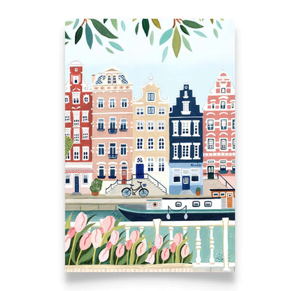 Framed Printed Romantic City No.4 Watercolor Painting Poster 20-inch 28-inch 40x50 50x70CM