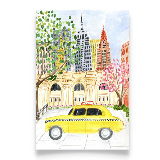 Romantic City No.2 Watercolor Painting Poster