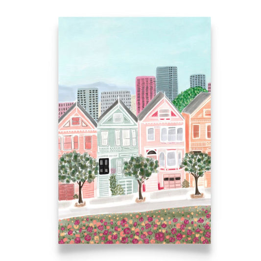 Romantic City No.3 Watercolor Painting Poster