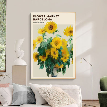 FLOWER MARKET BARCELONA Art Print Poster