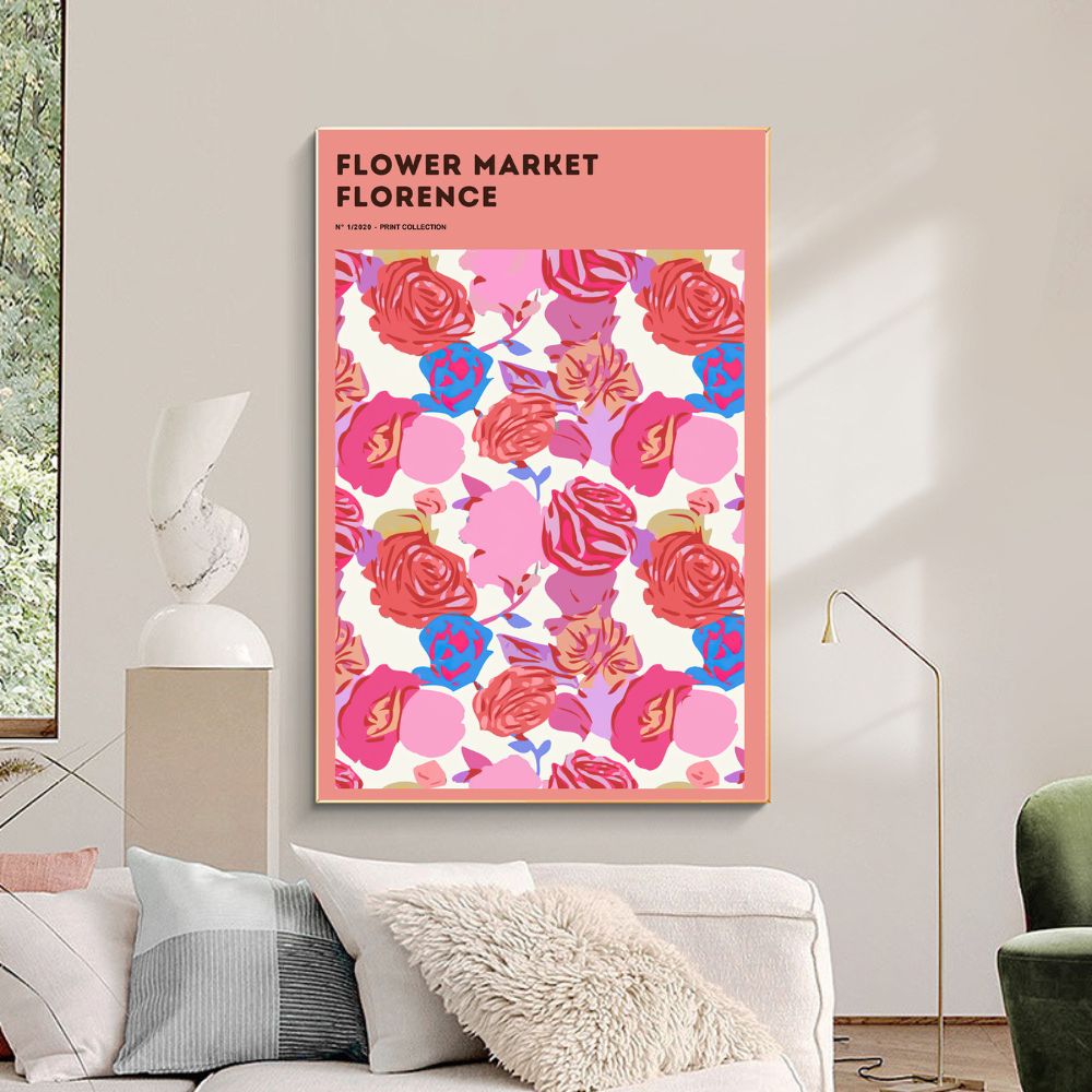 FLOWER MARKET FLORENCE Art Print Poster