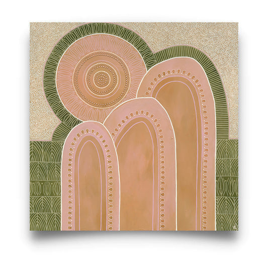 Blooming & Gathering  - Aboriginal Art Poster art2wall