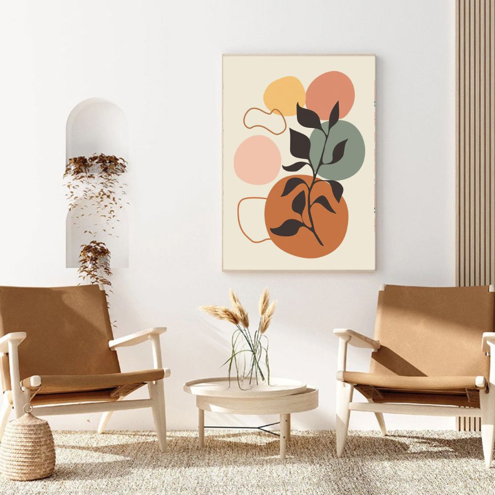 Colorful Abstract Plant No.1 Minimalist Art Poster