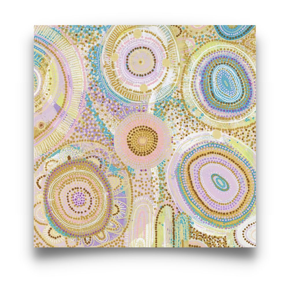Blooming and Gathering Aboriginal Art Poster