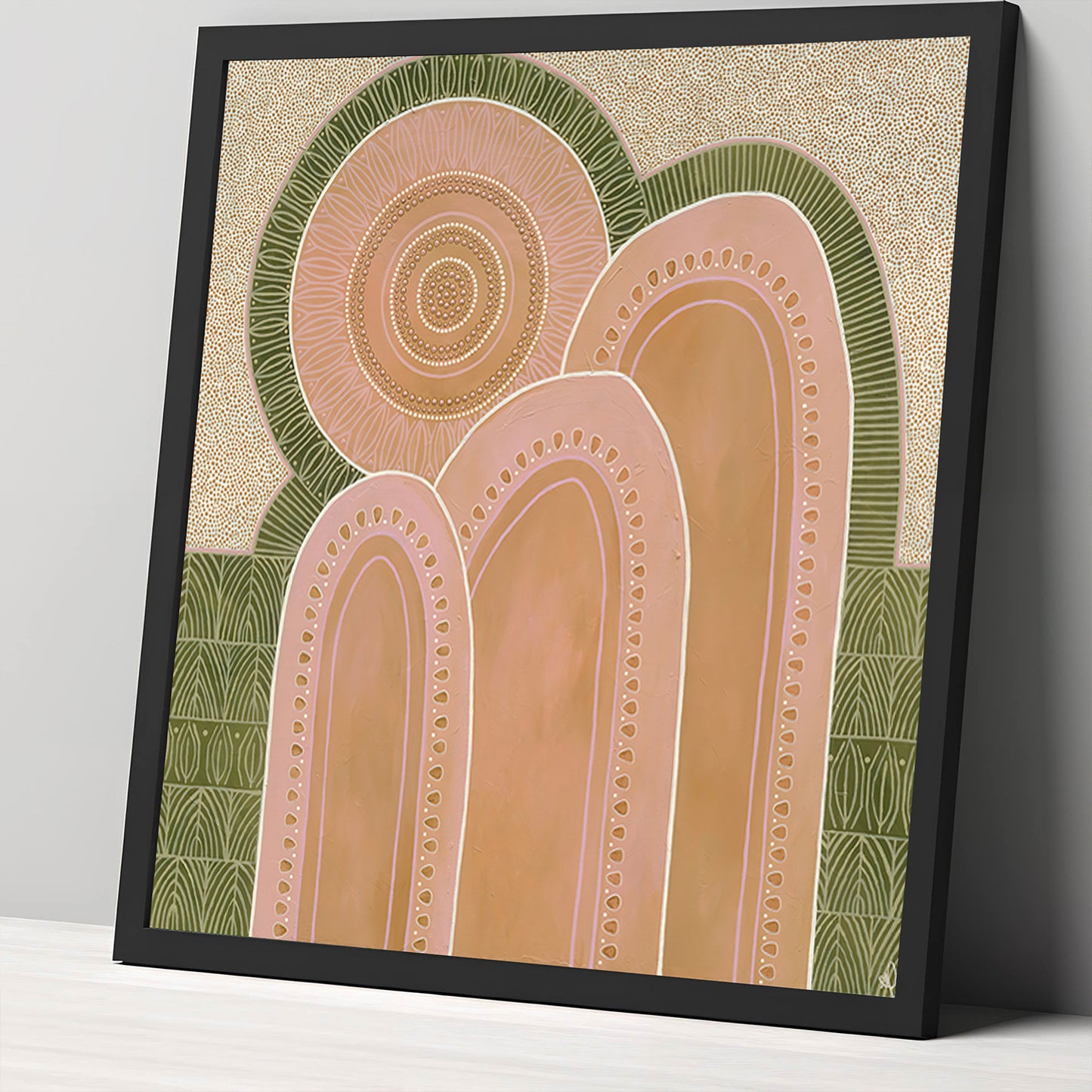 Blooming & Gathering  - Aboriginal Art Poster art2wall
