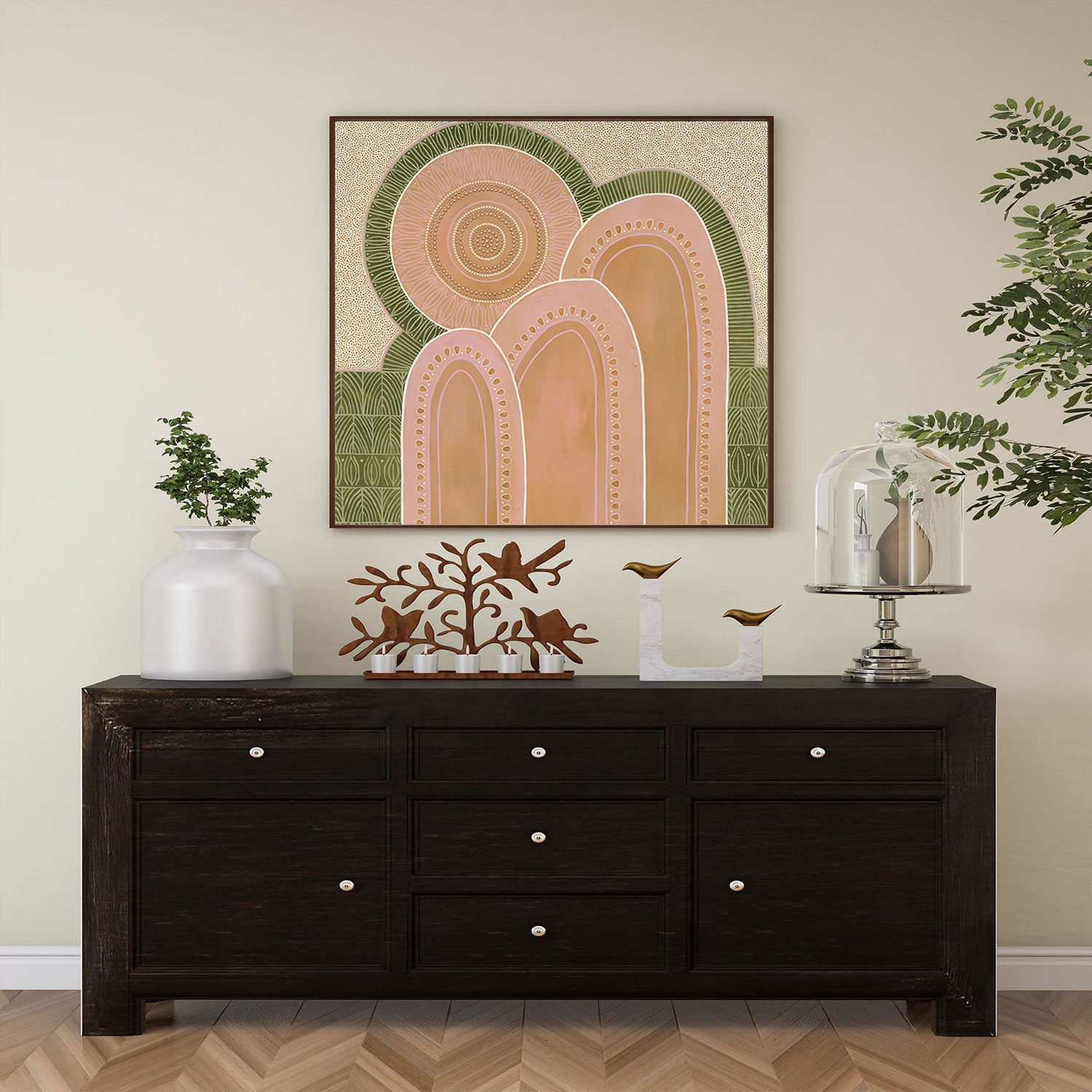 Blooming & Gathering  - Aboriginal Art Poster art2wall