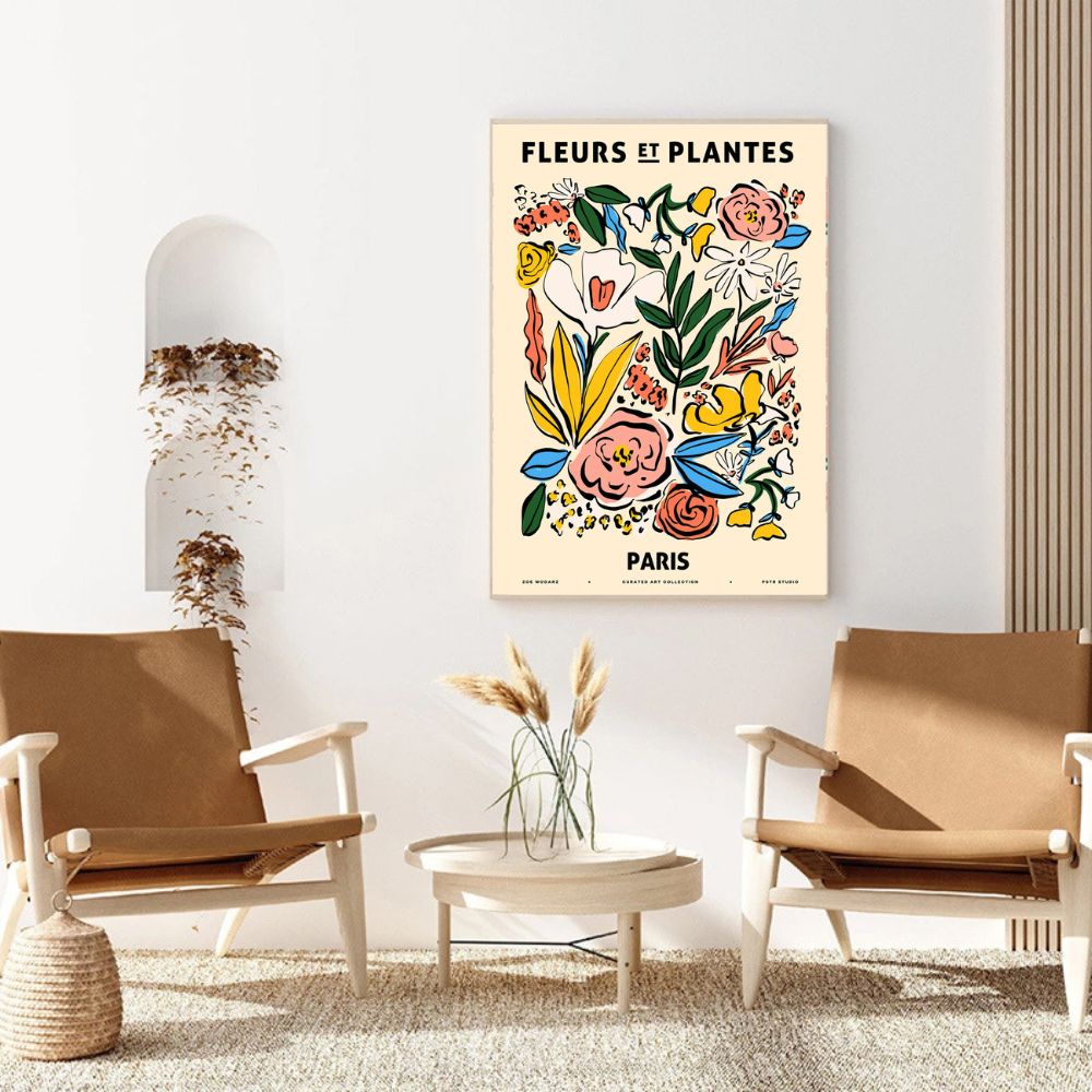 FLEURS ET PLANTES PARIS Botanical Pattern Art Print Poster