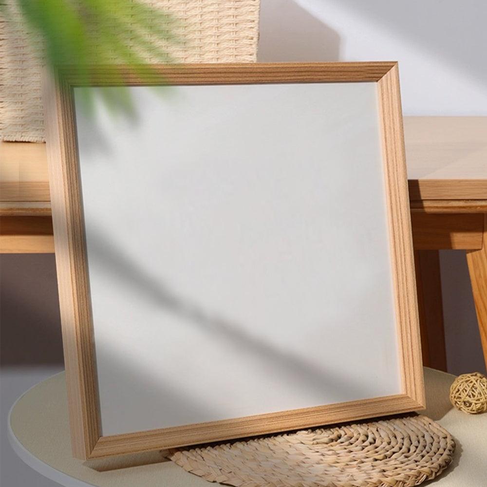 SET OF 2 - 60x60 CM Frame Oak Square Wood Picture Frame 24 inch