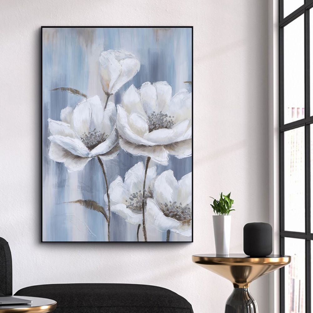 Abstract Blue Floral Oil Painting Art Painting Poster