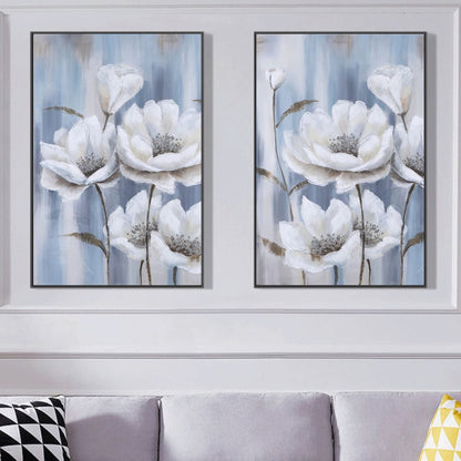 Abstract Blue Floral Oil Painting Art Painting Poster