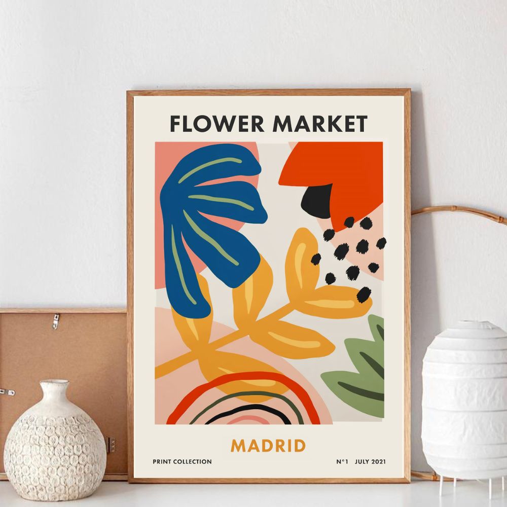 FLOWER MARKET MADRID Art Print Poster