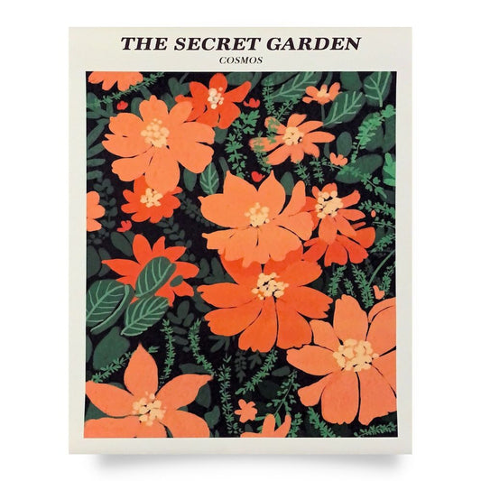 THE SECRET GARDEN  COSMOS Flower Art Print Poster
