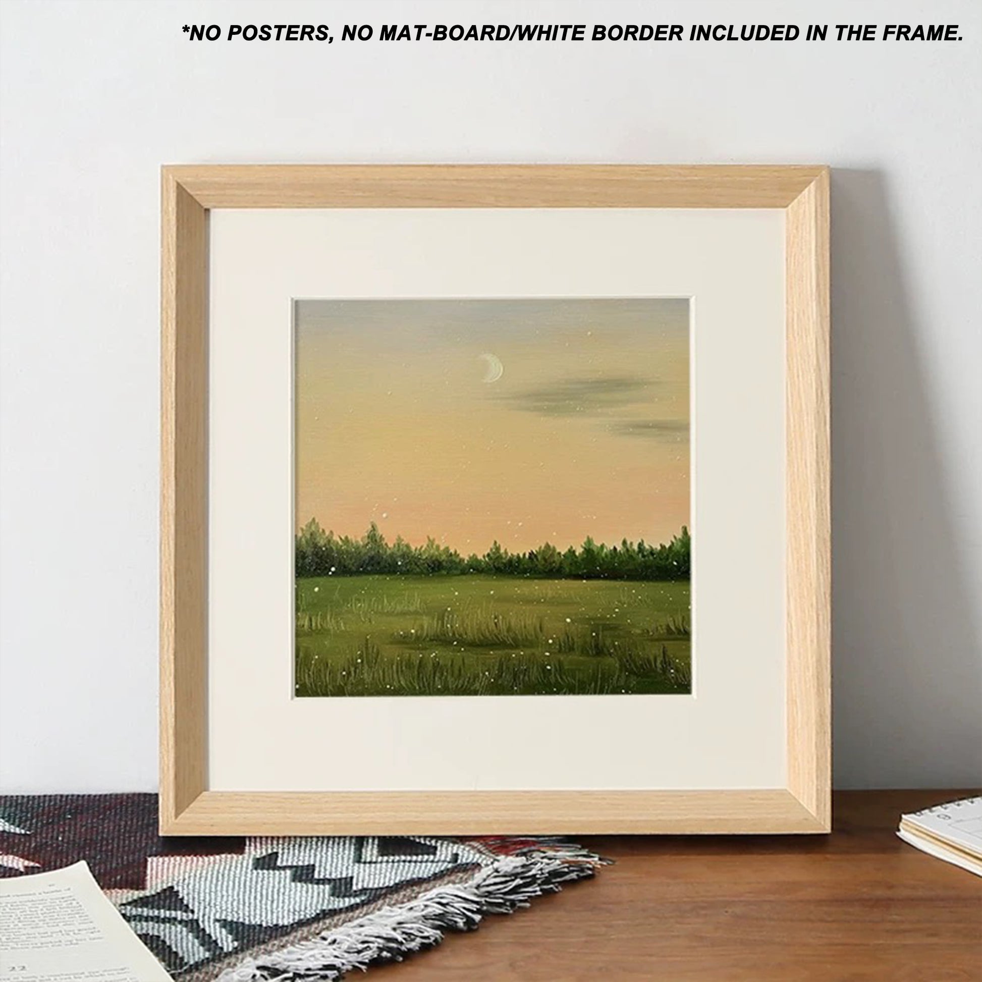 60x60 CM Oak Square Wood Photo Frame with clear glass 24 inch
