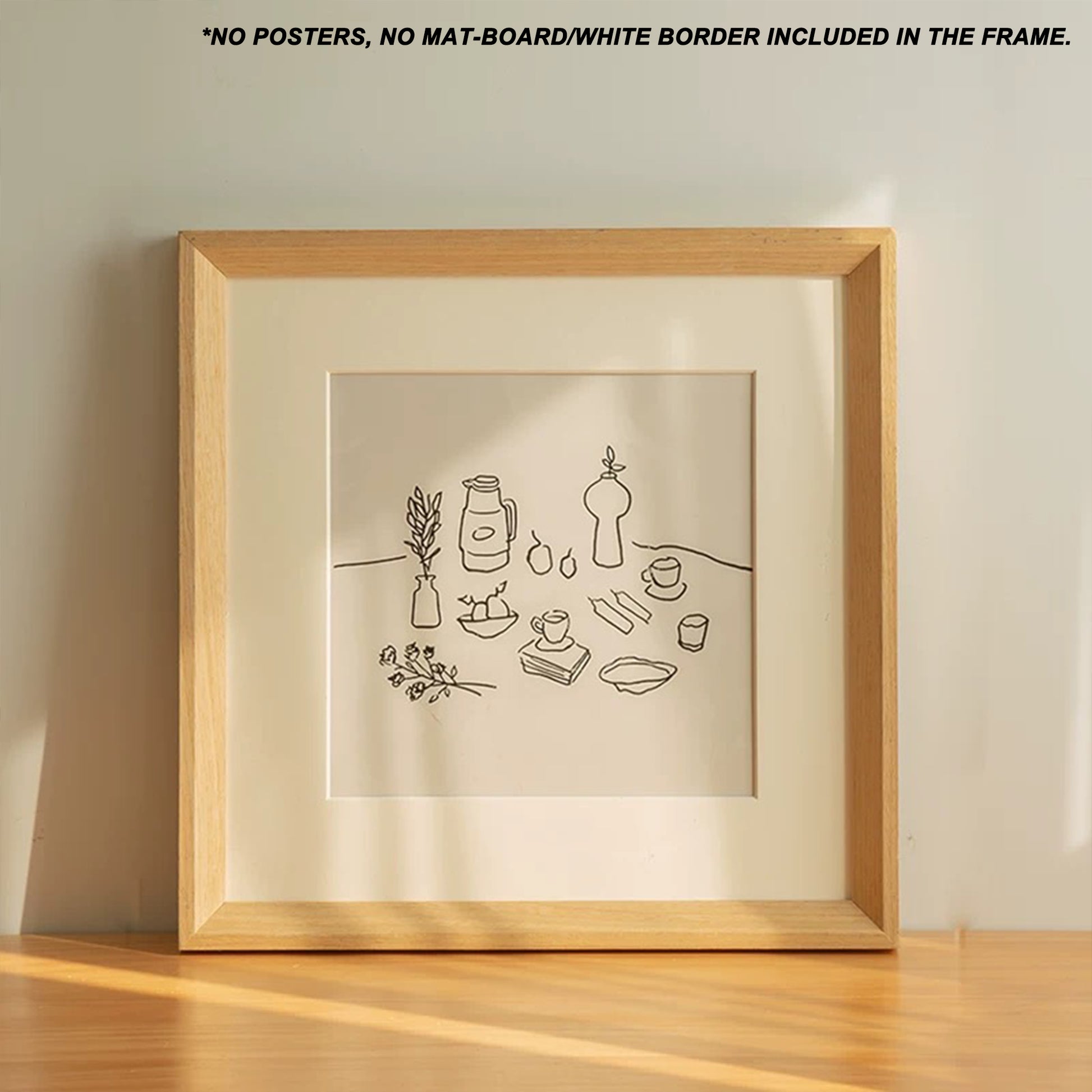 60x60 CM Oak Square Wood Photo Frame with clear glass 24 inch