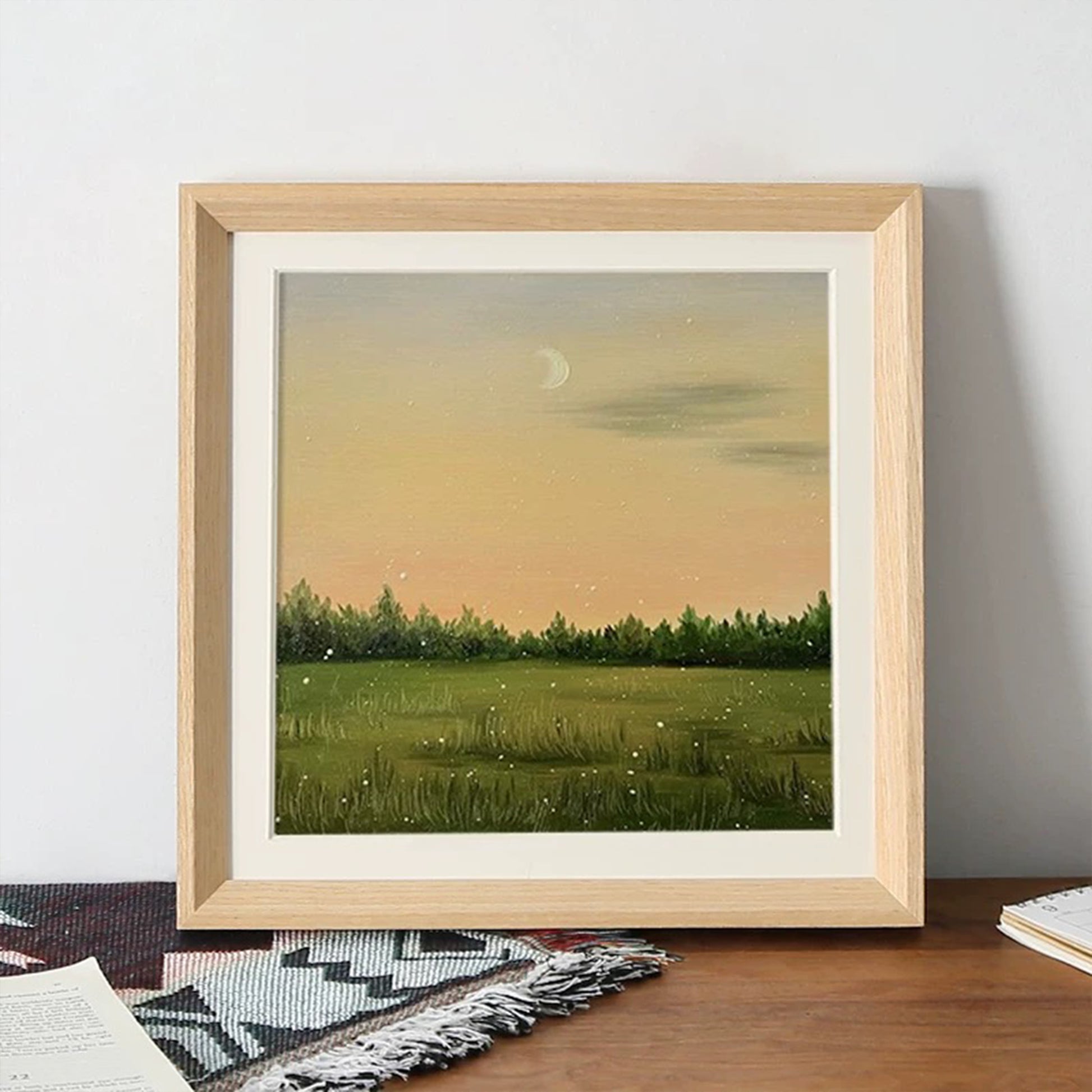 60 x 60 CM Frame Oak Square Wood Picture Frame 24 inch with Mat-board