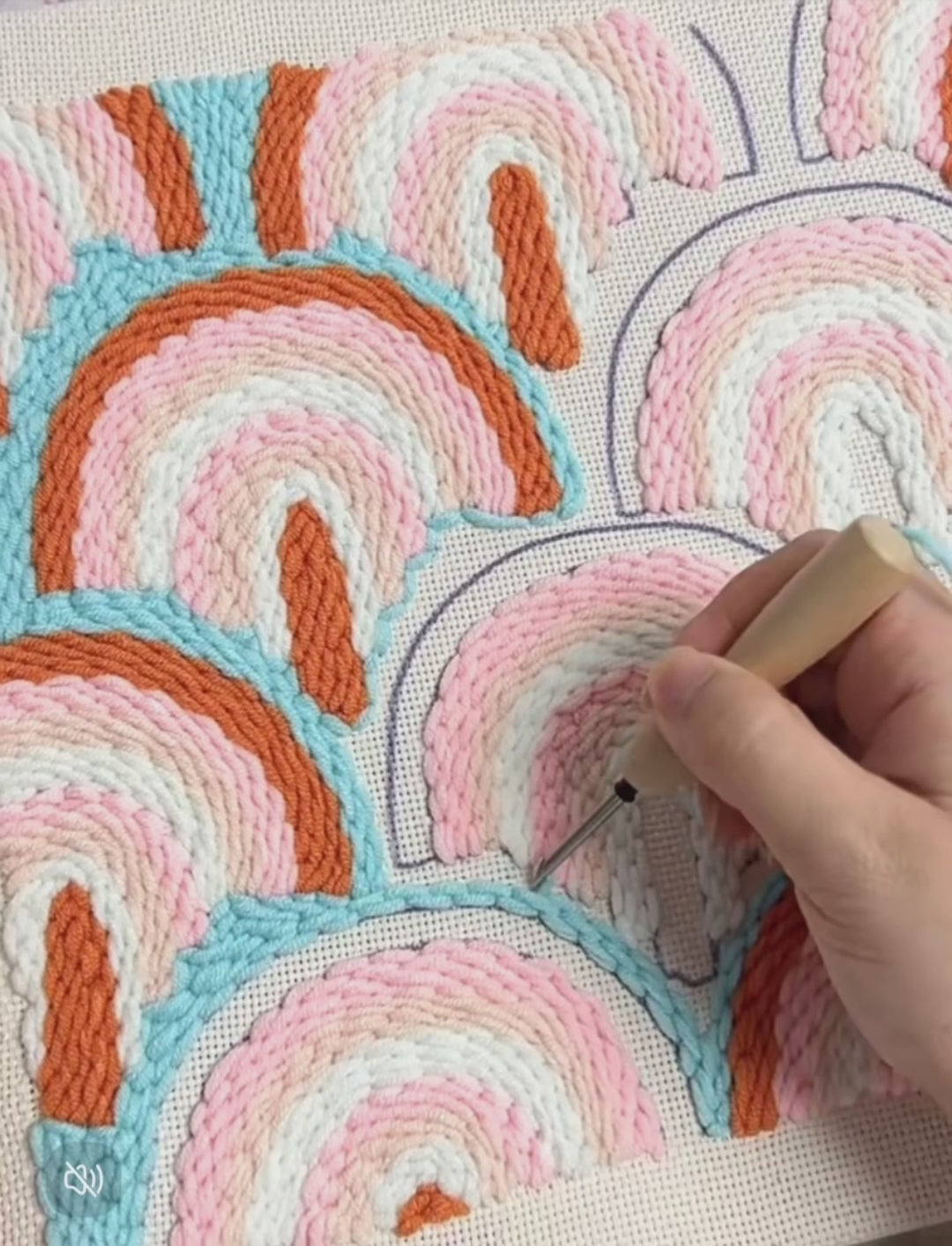 Rainbow - Punch Needle Kit Embroidery Start Kit